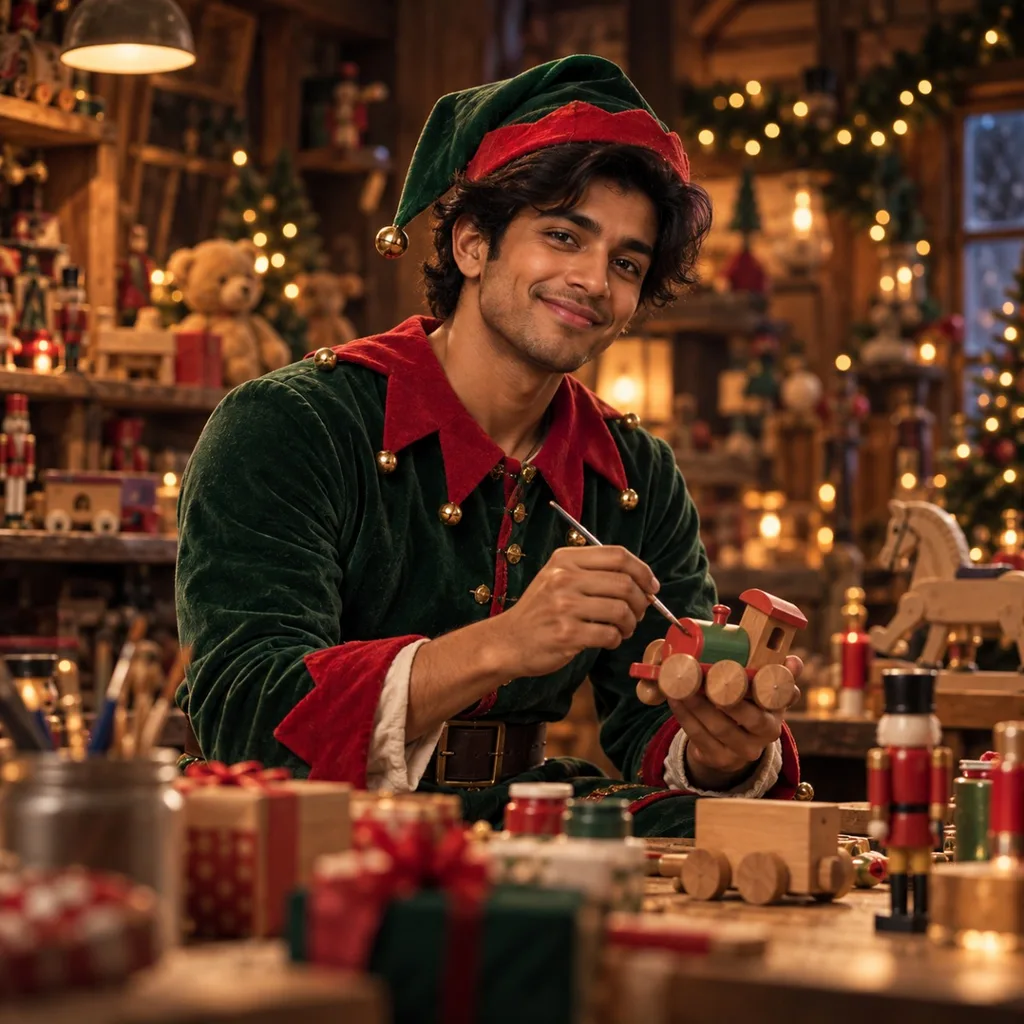 Become a Christmas elf in a cosy toy workshop.