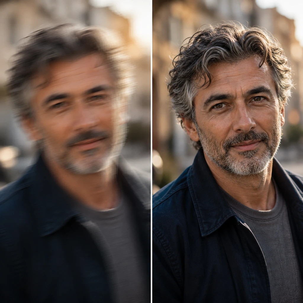 Recover sharpness from motion blur and missed focus.